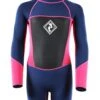 Two Bare Feet Squadron 3/2mm Short Leg Spring Junior Wetsuit (Blue/Fuchsia)