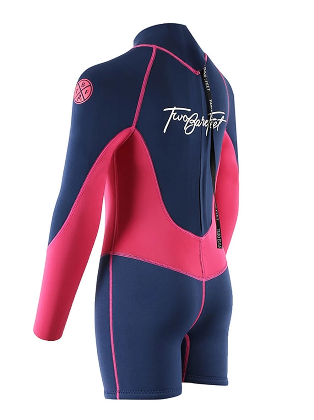 Two Bare Feet Squadron 3/2mm Short Leg Spring Junior Wetsuit (Blue/Fuchsia) 4 Two Bare Feet Squadron 3/2mm Short Leg Spring Junior Wetsuit (Blue/Fuchsia) - Image 4