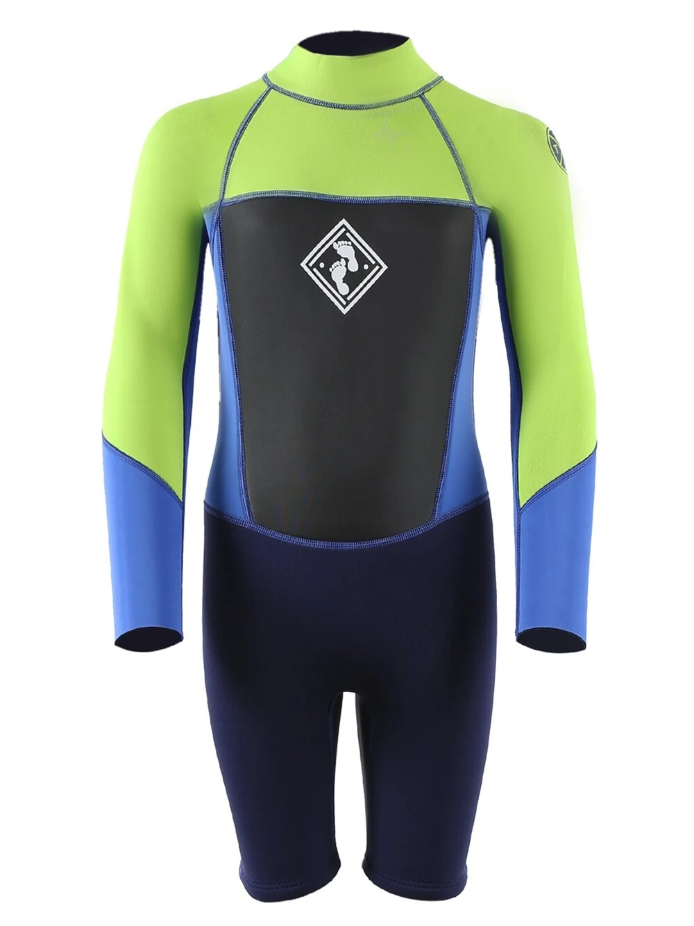 Two Bare Feet Squadron 3/2mm Short Leg Spring Junior Wetsuit (Lime/Blue/Blue) 1 Two Bare Feet Squadron 3/2mm Short Leg Spring Junior Wetsuit (Lime/Blue/Blue)