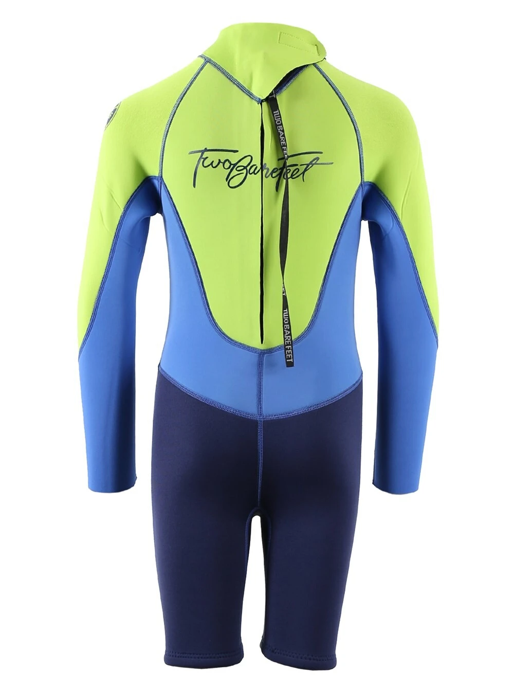 Two Bare Feet Squadron 3/2mm Short Leg Spring Junior Wetsuit (Lime/Blue/Blue) 5 Two Bare Feet Squadron 3/2mm Short Leg Spring Junior Wetsuit (Lime/Blue/Blue) - Image 5