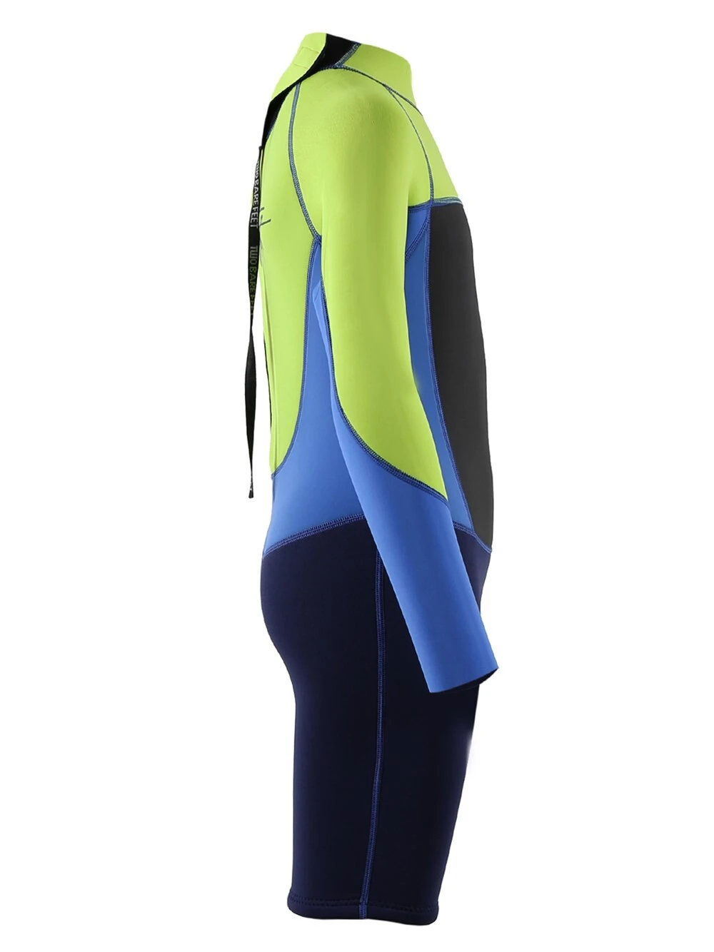 Two Bare Feet Squadron 3/2mm Short Leg Spring Junior Wetsuit (Lime/Blue/Blue) 7 Two Bare Feet Squadron 3/2mm Short Leg Spring Junior Wetsuit (Lime/Blue/Blue) - Image 7