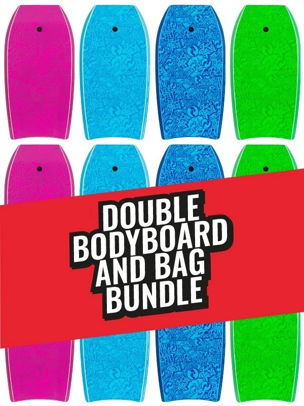 Two Bare Feet Classic Pattern Double Bodyboard And Bag Bundle (Choice Of 33", 37", 41", 42", 44") 1 Two Bare Feet Classic Pattern Double Bodyboard And Bag Bundle (Choice Of 33", 37", 41", 42", 44")