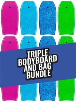 Two Bare Feet Classic Pattern Triple Bodyboard And Bag Bundle (Choice Of 33", 37", 41", 42", 44")