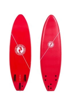 Two Bare Feet Foamy Surfboard & Boardbag Double Package (6ft, 7ft, 8ft) -Ocean Glide Ready 6ft red 2