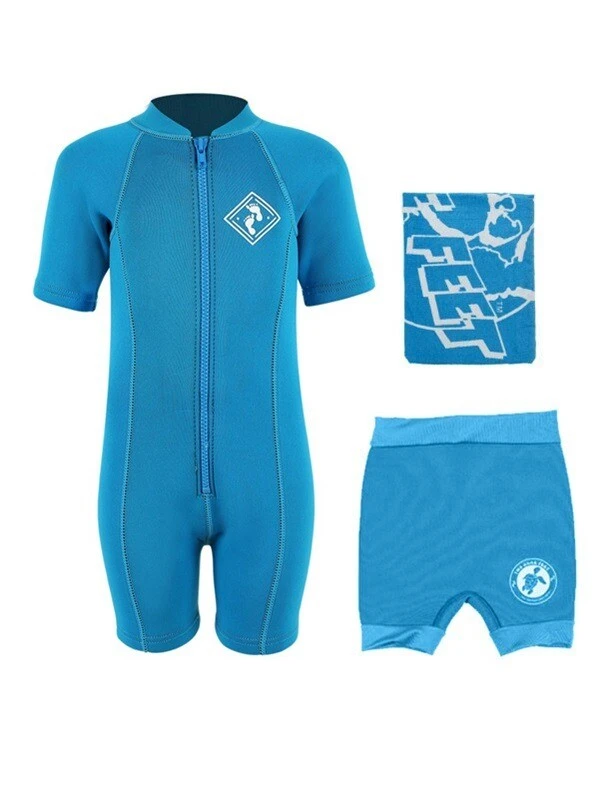 Deluxe Baby Swim Kit - Aquatica Wetsuit + Nappy Shorts + Towel (Aqua) 1 Deluxe Baby Swim Kit - Aquatica Wetsuit + Nappy Shorts + Towel (Aqua)