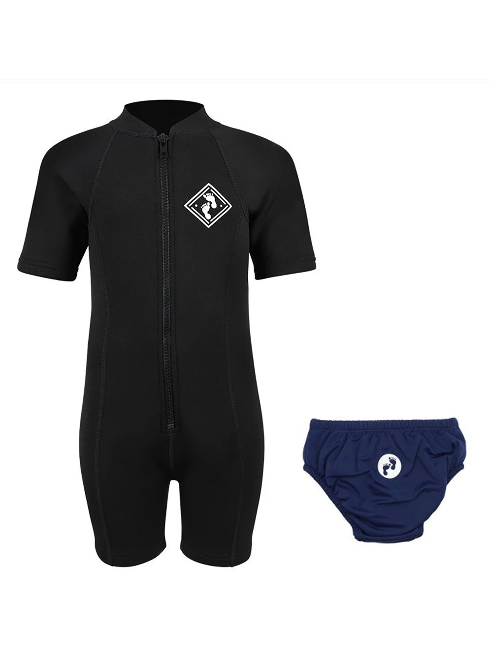 Essentials Baby Swim Kit - Aquatica Wetsuit + Swim Nappy (Black / Navy) 2 Essentials Baby Swim Kit - Aquatica Wetsuit + Swim Nappy (Black / Navy) - Image 2