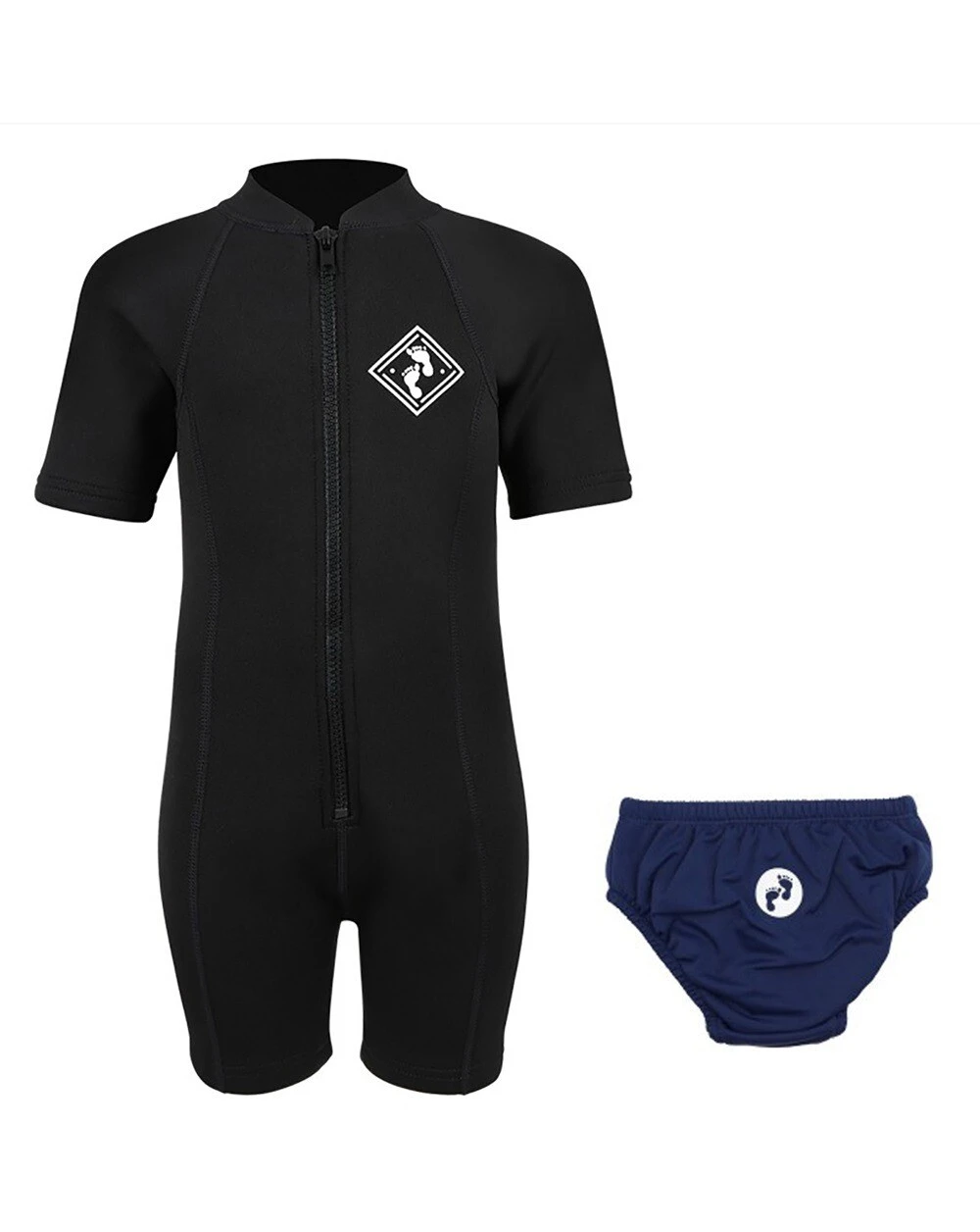 Essentials Baby Swim Kit - Aquatica Wetsuit + Swim Nappy (Black / Navy) 1 Essentials Baby Swim Kit - Aquatica Wetsuit + Swim Nappy (Black / Navy)