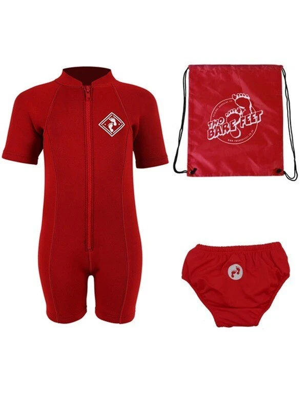 Deluxe Baby Swim Kit - Aquatica Wetsuit + Swim Nappy + Bag (Red) 1 Deluxe Baby Swim Kit - Aquatica Wetsuit + Swim Nappy + Bag (Red)
