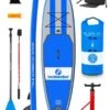 Two Bare Feet Archer (Allround XL) 10'10" X 33" X 6" Inflatable SUP Deluxe Fibreglass Hybrid Pack (Blue)