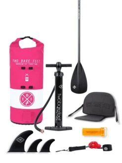 Two Bare Feet Sport Air (Touring) 12'0" X 33" X 6" Inflatable SUP Deluxe Carbon Hybrid Pack (Raspberry) -Ocean Glide Ready carbon hybrid raspberry 2