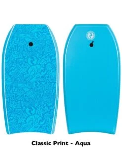Two Bare Feet Flowers Double Bodyboard And Bag Bundle (Choice Of 33", 37", 41") -Ocean Glide Ready classic print aqua
