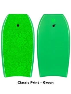 Two Bare Feet Flowers Double Bodyboard And Bag Bundle (Choice Of 33", 37", 41") -Ocean Glide Ready classic print green