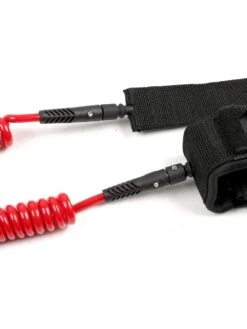 Two Bare Feet Deluxe Coiled Swivel Leash -Ocean Glide Ready coiled leash red cord 05