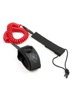 Two Bare Feet Deluxe Coiled Swivel Leash -Ocean Glide Ready coiled leash red cord 06