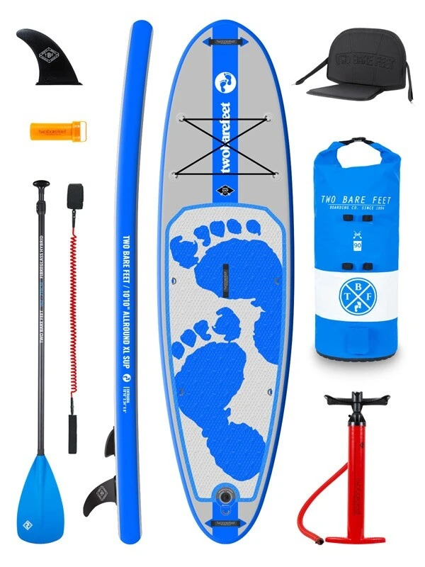 Two Bare Feet Entradia (Allround XL) 10'10" X 34" X 6" Inflatable SUP Deluxe Fibreglass Hybrid Pack (Blue) 1 Two Bare Feet Entradia (Allround XL) 10'10" X 34" X 6" Inflatable SUP Deluxe Fibreglass Hybrid Pack (Blue)