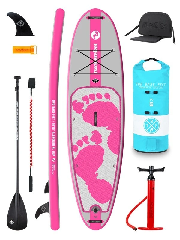 Two Bare Feet Entradia (Allround XL) 10'10" X 34" X 6" Inflatable SUP Deluxe Carbon Hybrid Pack (Pink) 1 Two Bare Feet Entradia (Allround XL) 10'10" X 34" X 6" Inflatable SUP Deluxe Carbon Hybrid Pack (Pink)