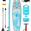 Two Bare Feet Entradia (Touring) 11'6" X 34" X 6" Inflatable SUP Deluxe Carbon Hybrid Pack (Aqua)