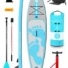 Two Bare Feet Entradia (Touring) 11'6" X 34" X 6" Inflatable SUP Deluxe Fibreglass Hybrid Pack (Aqua)