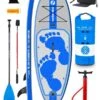Two Bare Feet Entradia (Allround XS) 8'6" X 34" X 4.75" Inflatable Juniors SUP Deluxe Fibreglass Hybrid Pack (Blue)
