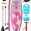 Two Bare Feet Entradia (Allround XS) 8'6" X 34" X 4.75" Inflatable Juniors SUP Deluxe Carbon Hybrid Pack (Pink)