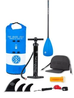 Two Bare Feet Sport Air (Allround XL) 10'10" X 33" X 6" Inflatable SUP Deluxe Fibreglass Hybrid Pack (Blue) -Ocean Glide Ready fibreglass blue 1