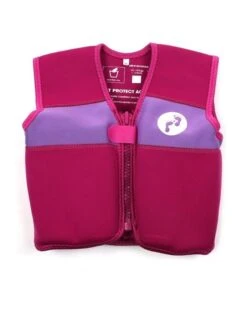 Essentials Baby Swim Kit - Classic Wetsuit + Nappy Shorts + Swim Vest (Raspberry) -Ocean Glide Ready float vest rasp ront 1 1