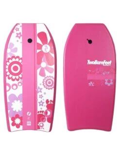 Two Bare Feet Flowers Triple Bodyboard And Bag Bundle (Choice Of 33", 37", 41") -Ocean Glide Ready flowerz front and back pink 1
