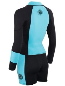 Two Bare Feet Harmony 3mm Jacket & Shorts Set (Black/Mint) -Ocean Glide Ready harmony jacket and shorts set black mint 4