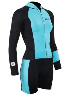 Two Bare Feet Harmony 3mm Jacket & Shorts Set (Black/Mint) -Ocean Glide Ready harmony jacket and shorts set black mint 8