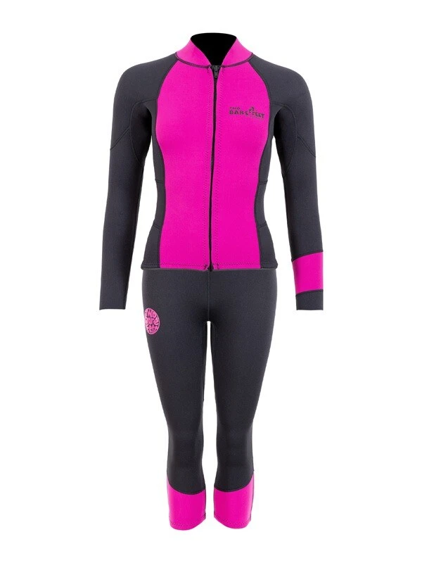 Two Bare Feet Harmony 3mm Jacket & Capri Pants Set (Black/Raspberry) 1 Two Bare Feet Harmony 3mm Jacket & Capri Pants Set (Black/Raspberry)