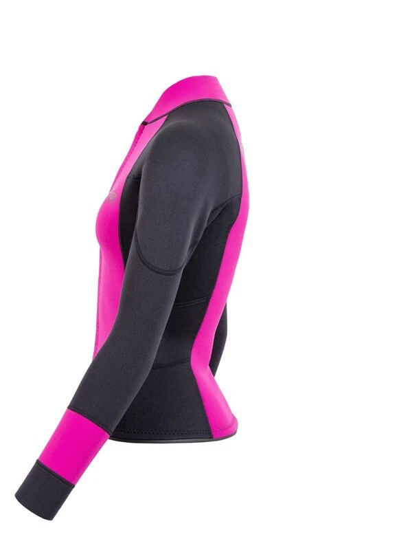 Two Bare Feet Womens Harmony 3mm Long Sleeve Wetsuit Jacket (Raspberry / Black) 3 Two Bare Feet Womens Harmony 3mm Long Sleeve Wetsuit Jacket (Raspberry / Black) - Image 3