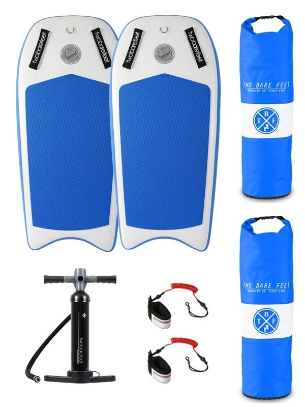 Two Bare Feet Boarding Co. 44" Inflatable Bodyboard Double Pack (Blue) 1 Two Bare Feet Boarding Co. 44" Inflatable Bodyboard Double Pack (Blue)