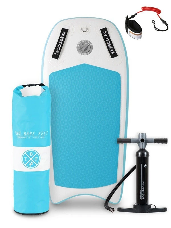 Two Bare Feet Boarding Co. 44" Inflatable Bodyboard - Starter Pack (Aqua) 1 Two Bare Feet Boarding Co. 44" Inflatable Bodyboard - Starter Pack (Aqua)