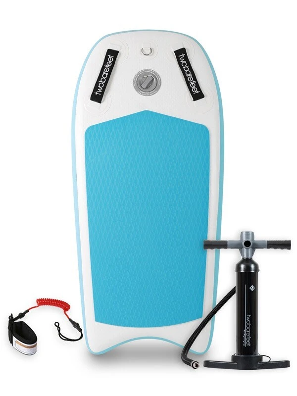 Two Bare Feet Boarding Co. 44" Inflatable Bodyboard - Basic Pack (Aqua) 1 Two Bare Feet Boarding Co. 44" Inflatable Bodyboard - Basic Pack (Aqua)