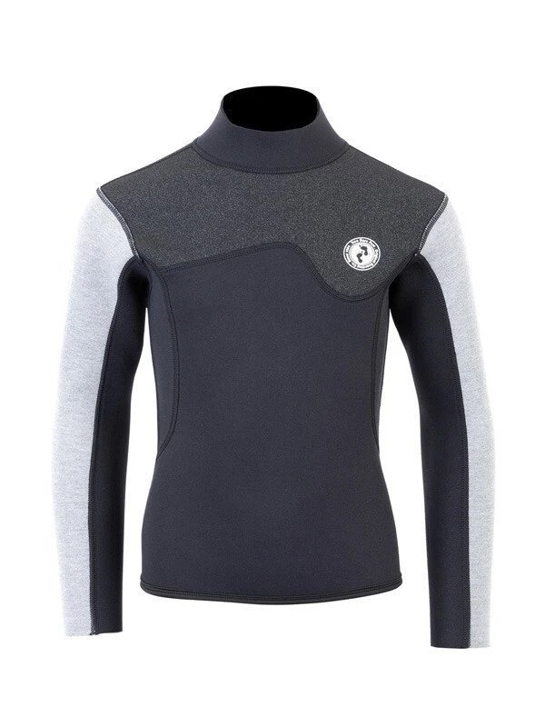 Two Bare Feet Junior Aspect 2.5mm Back Zip Jacket & Pants Set (Black/Grey/Grey) - Image 5