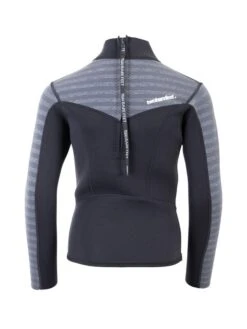 Two Bare Feet Junior Aspect Fleece Lined Zipless Thermal 2.5mm Superstretch Wetsuit Top & Shorts Set (Black/Grey Stripes) -Ocean Glide Ready kids aspect back zip jacket black grey stripe vista shorts 6 1