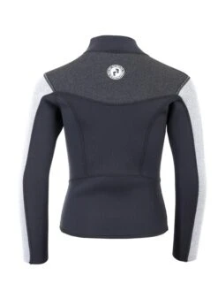 Two Bare Feet Junior Aspect Fleece Lined Zipless Thermal 2.5mm Superstretch Wetsuit Top (Black/Grey/Grey) -Ocean Glide Ready kids aspect fleece lined thermal top black grey grey 5