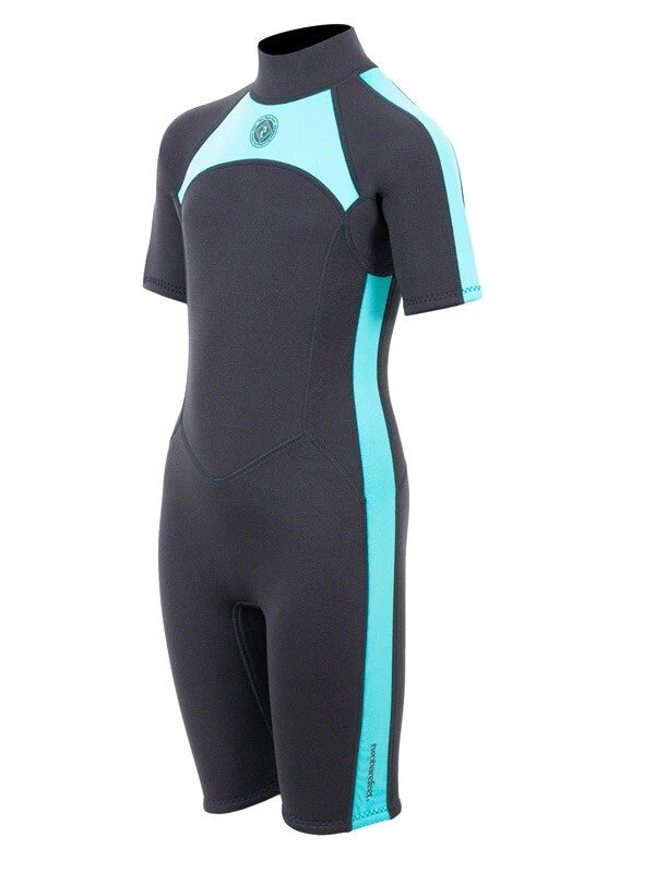 Two Bare Feet Flare 2.5mm Junior Shorty Superstretch Wetsuit (Mint) 2 Two Bare Feet Flare 2.5mm Junior Shorty Superstretch Wetsuit (Mint) - Image 2