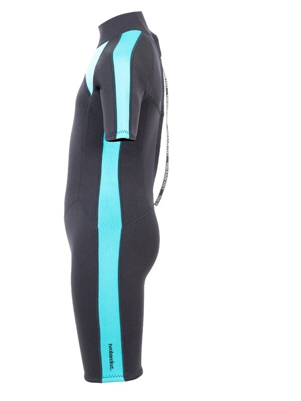 Two Bare Feet Flare 2.5mm Junior Shorty Superstretch Wetsuit (Mint) 3 Two Bare Feet Flare 2.5mm Junior Shorty Superstretch Wetsuit (Mint) - Image 3