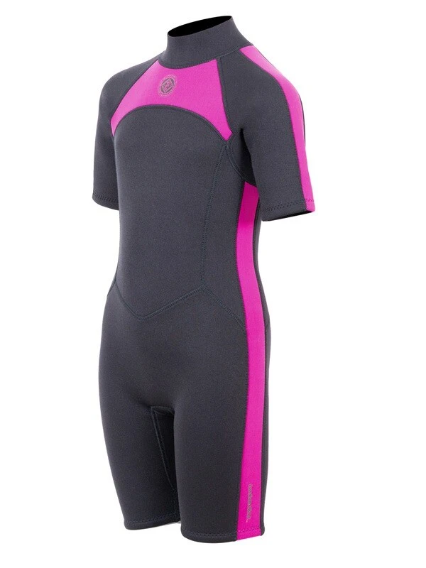 Two Bare Feet Flare 2.5mm Junior Shorty Superstretch Wetsuit (Raspberry) 2 Two Bare Feet Flare 2.5mm Junior Shorty Superstretch Wetsuit (Raspberry) - Image 2