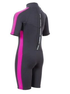 Two Bare Feet Flare 2.5mm Junior Shorty Superstretch Wetsuit (Raspberry) 12 Two Bare Feet Flare 2.5mm Junior Shorty Superstretch Wetsuit (Raspberry) -Ocean Glide Ready kids flare shorty rasberry 4