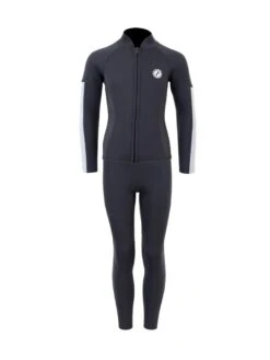 Two Bare Feet Junior Perspective Full Zip 2.5mm Wetsuit Jacket And Pants Set (Black/Grey/Grey)