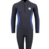 Two Bare Feet Junior Perspective Half Zip 2.5mm Wetsuit Jacket And Shorts Set (Black/Blue)