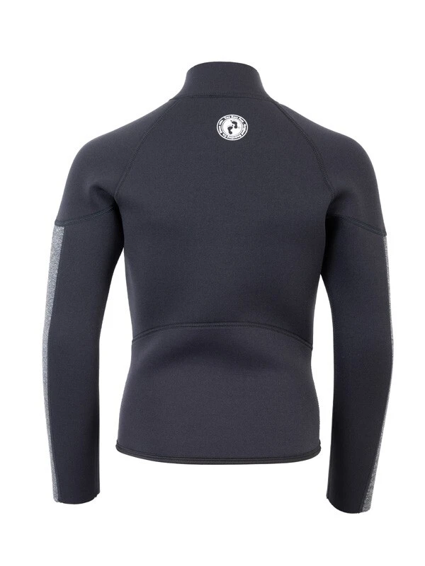 Two Bare Feet Junior Perspective Half Zip 2.5mm Wetsuit Jacket And Pants Set (Black/Grey) - Image 6