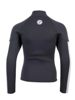 Two Bare Feet Junior Perspective Half Zip 2.5mm Wetsuit Jacket (Black/Grey/Grey) -Ocean Glide Ready kids prespective half zip jacket black grey grey 5