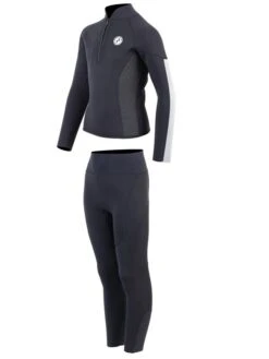 Two Bare Feet Junior Perspective Half Zip 2.5mm Wetsuit Jacket And Pants Set (Black/Grey/Grey) 10 Two Bare Feet Junior Perspective Half Zip 2.5mm Wetsuit Jacket And Pants Set (Black/Grey/Grey) -Ocean Glide Ready kids prespective half zip jacket black grey grey vista pants 3