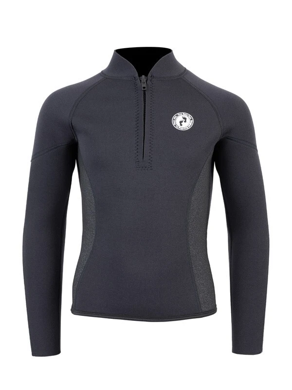 Two Bare Feet Junior Perspective Half Zip 2.5mm Wetsuit Jacket And Pants Set (Black/Grey/Grey) 5 Two Bare Feet Junior Perspective Half Zip 2.5mm Wetsuit Jacket And Pants Set (Black/Grey/Grey) - Image 5