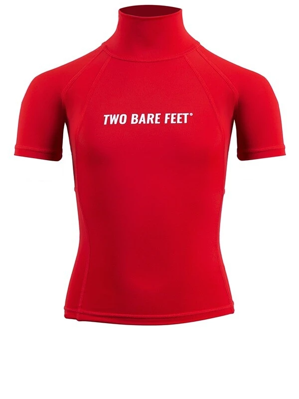 Two Bare Feet Junior "Logo" Short Sleeve Rash Vest (Red) 1 Two Bare Feet Junior "Logo" Short Sleeve Rash Vest (Red)