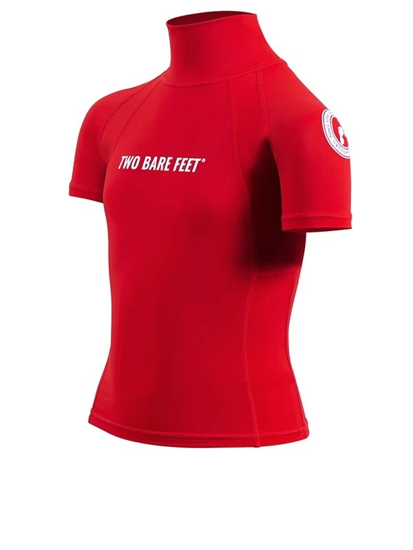 Two Bare Feet Junior "Logo" Short Sleeve Rash Vest (Red) 2 Two Bare Feet Junior "Logo" Short Sleeve Rash Vest (Red) - Image 2