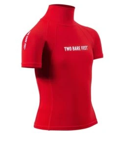 Two Bare Feet Junior "Logo" Short Sleeve Rash Vest (Red) 15 Two Bare Feet Junior "Logo" Short Sleeve Rash Vest (Red) -Ocean Glide Ready kids short sleeve red 8